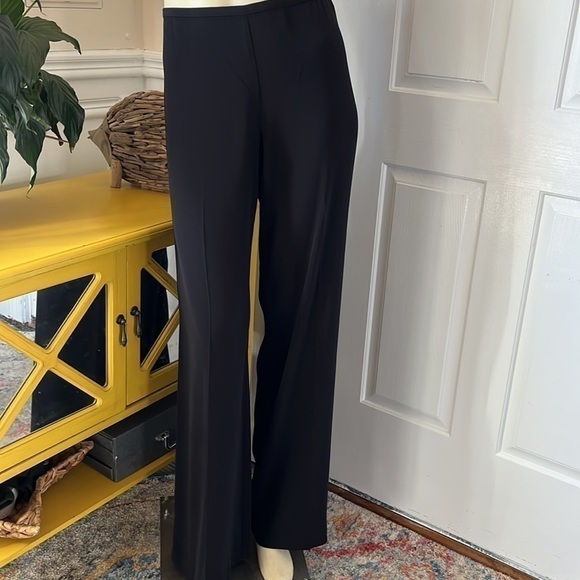 TRINA Turk Flat Front Wide Leg Long Black Dress Pant 4 - Picture 1 of 11